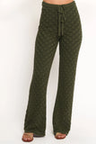 Fefe Textured Knit Pants Olive