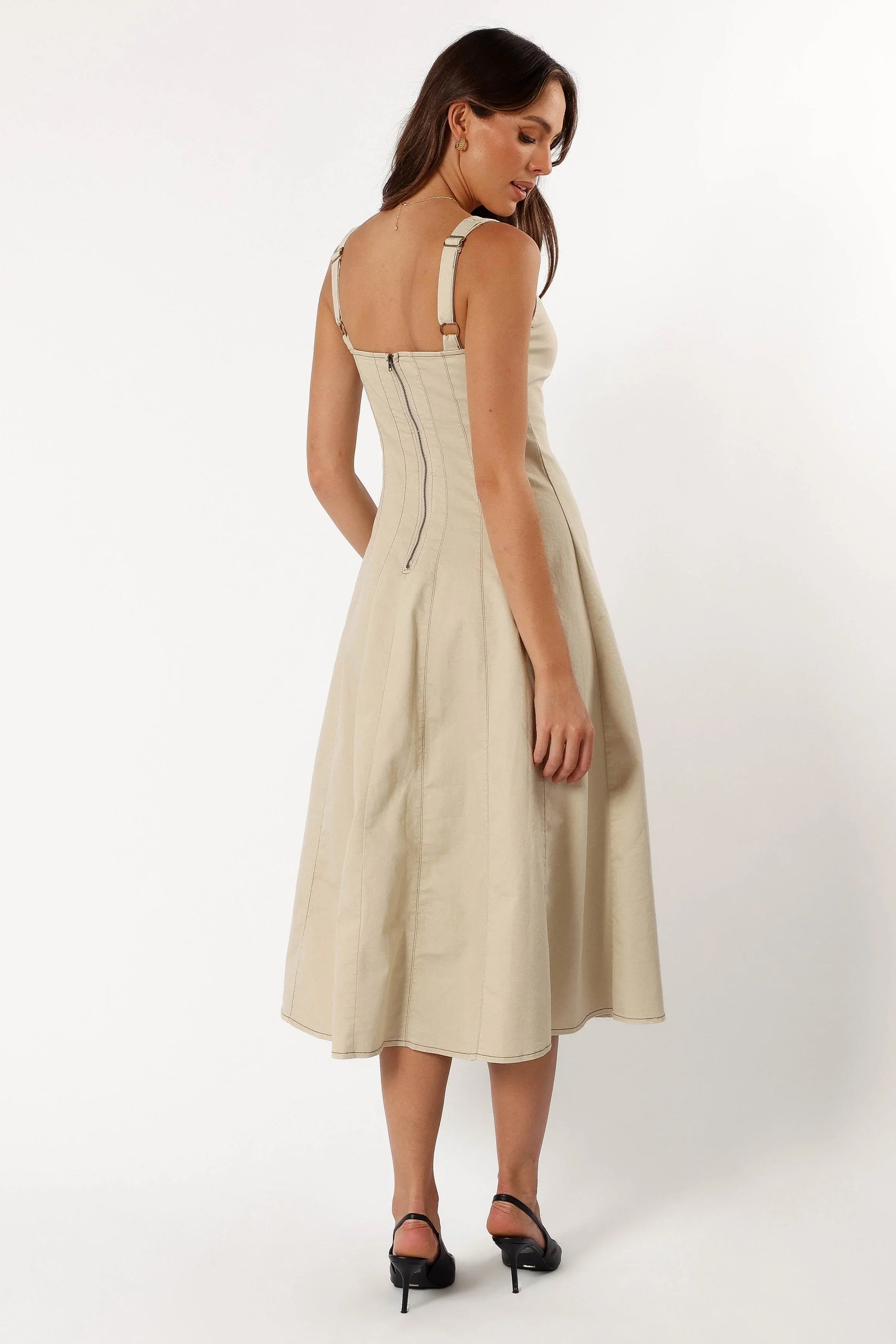 Una Midi Dress Beige