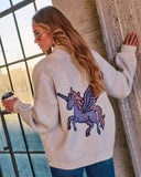 Unicorn Joy Knit Graphic Novelty Cardigan