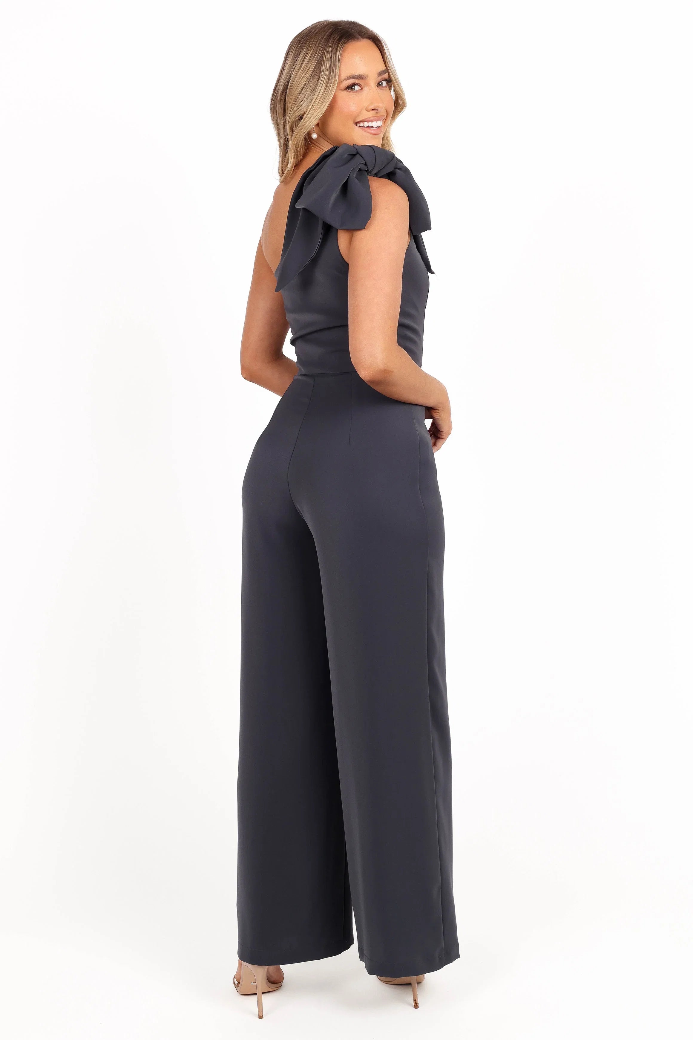 Scarlett One Shoulder Jumpsuit Steel Grey