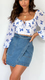Jamaya Mini Skirt Blue Denim