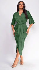 Zelia Venetian Midi Dress Green