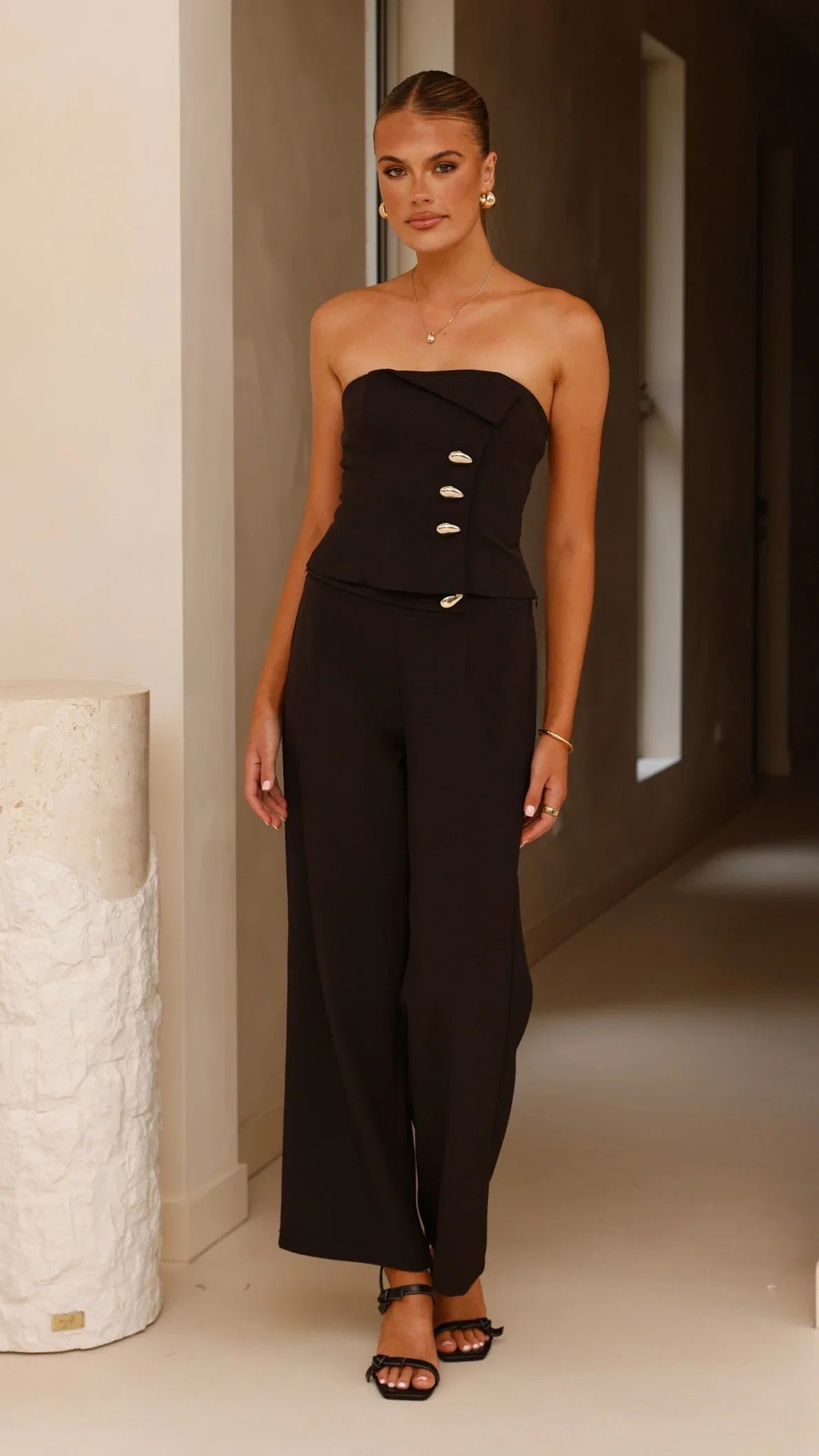 Payton Strapless Top Black