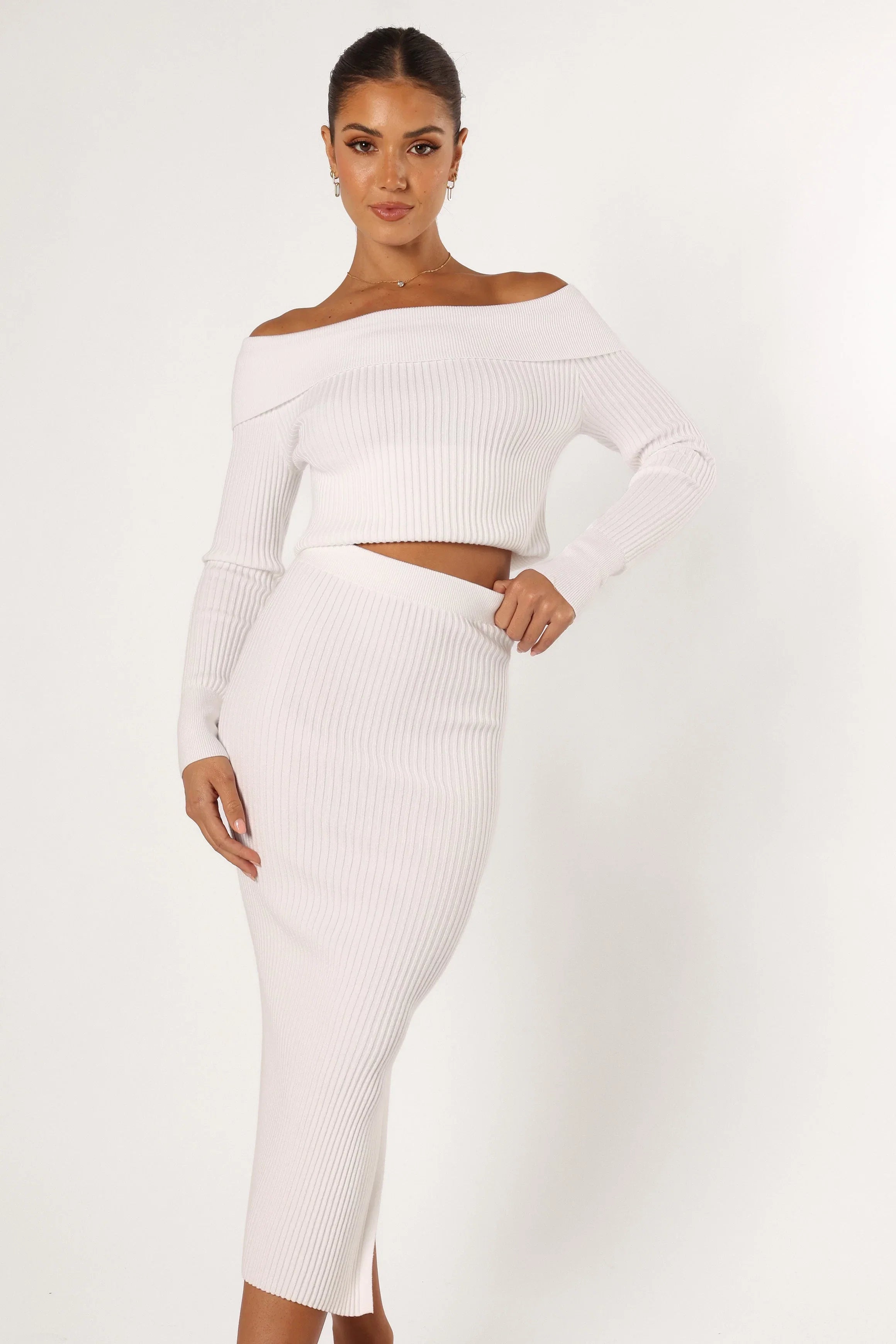 Charlotte Knitted Set White