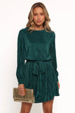 Joy Plisse Mini Dress Dark Jade