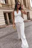 Odelia Halter Vest Pant Set White