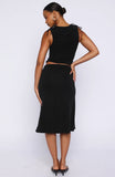 Save My Heart Midi Skirt Black