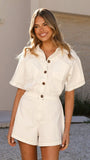 Nella Playsuit White Denim