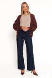 Eden Button Front Cardigan Brown