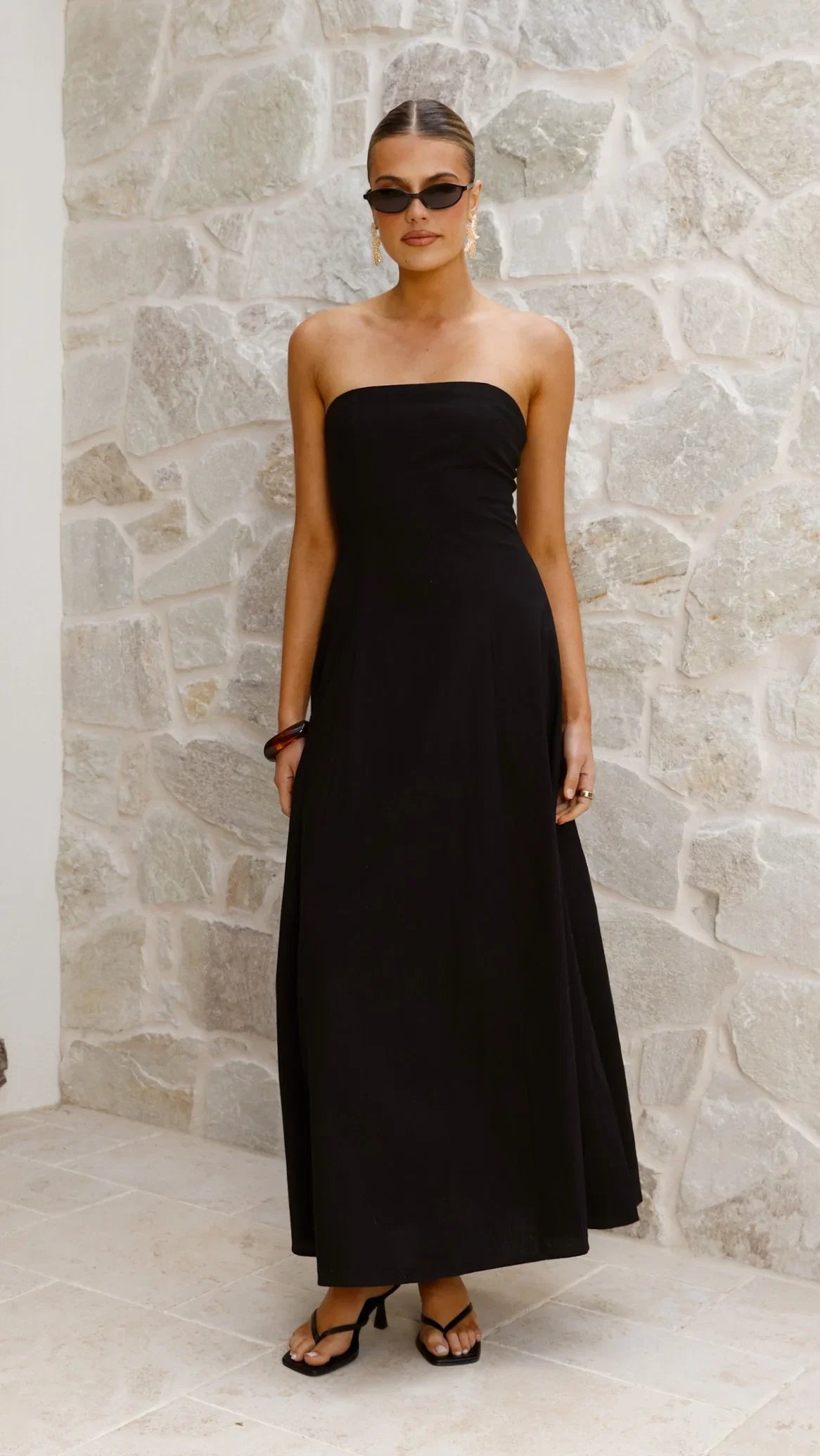 Astrid Strapless Maxi Dress Black