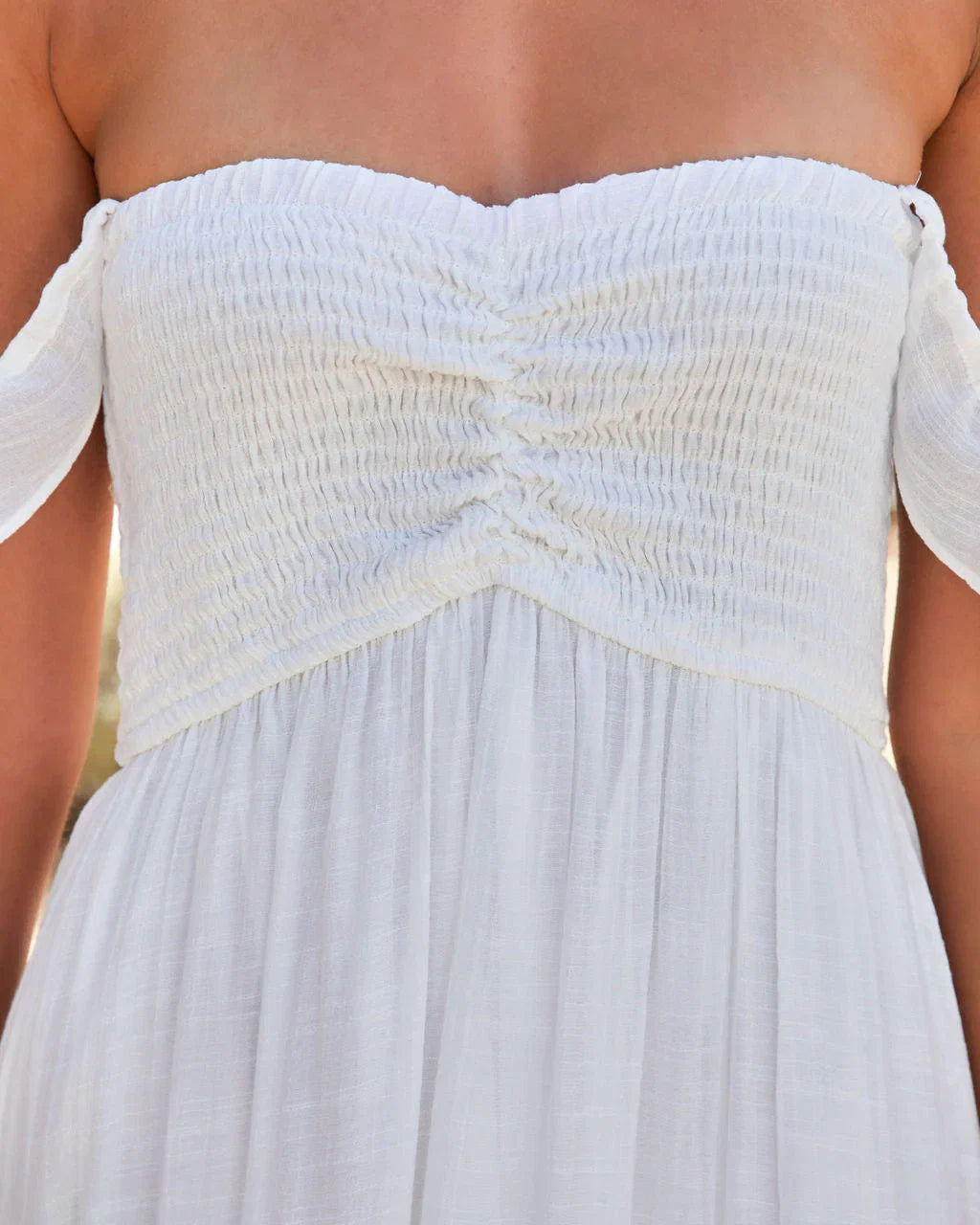 Cant Hurry Love Off The Shoulder Maxi Dress