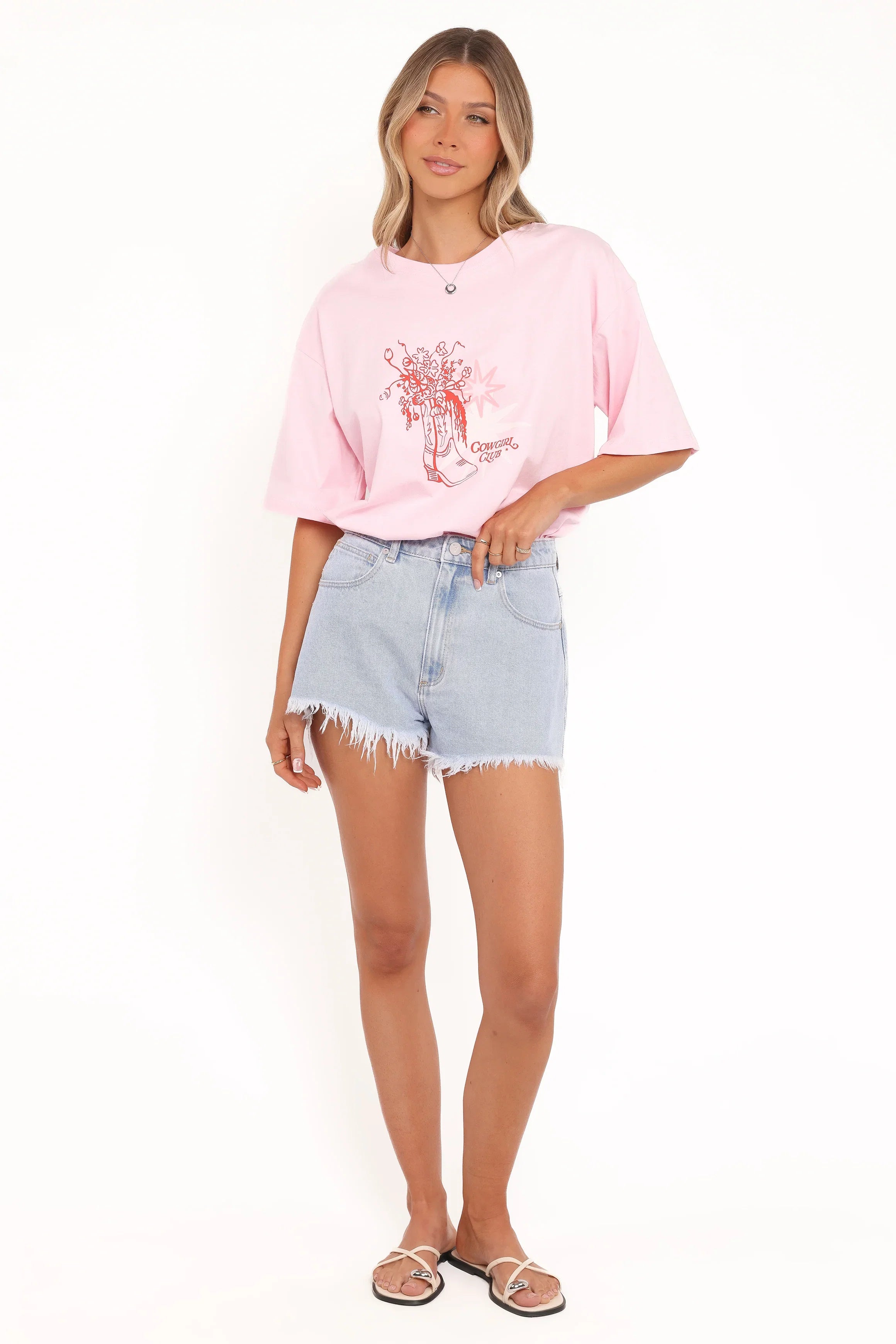 Alanna Cowgirl Club Graphic Tee Pink