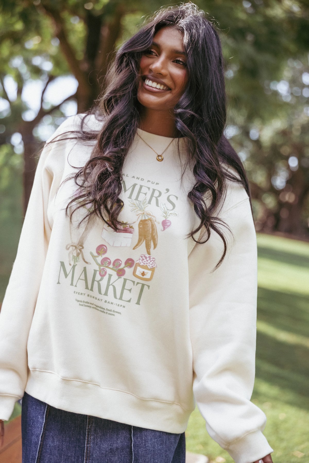 Farmers Market Sweatshirt Cream