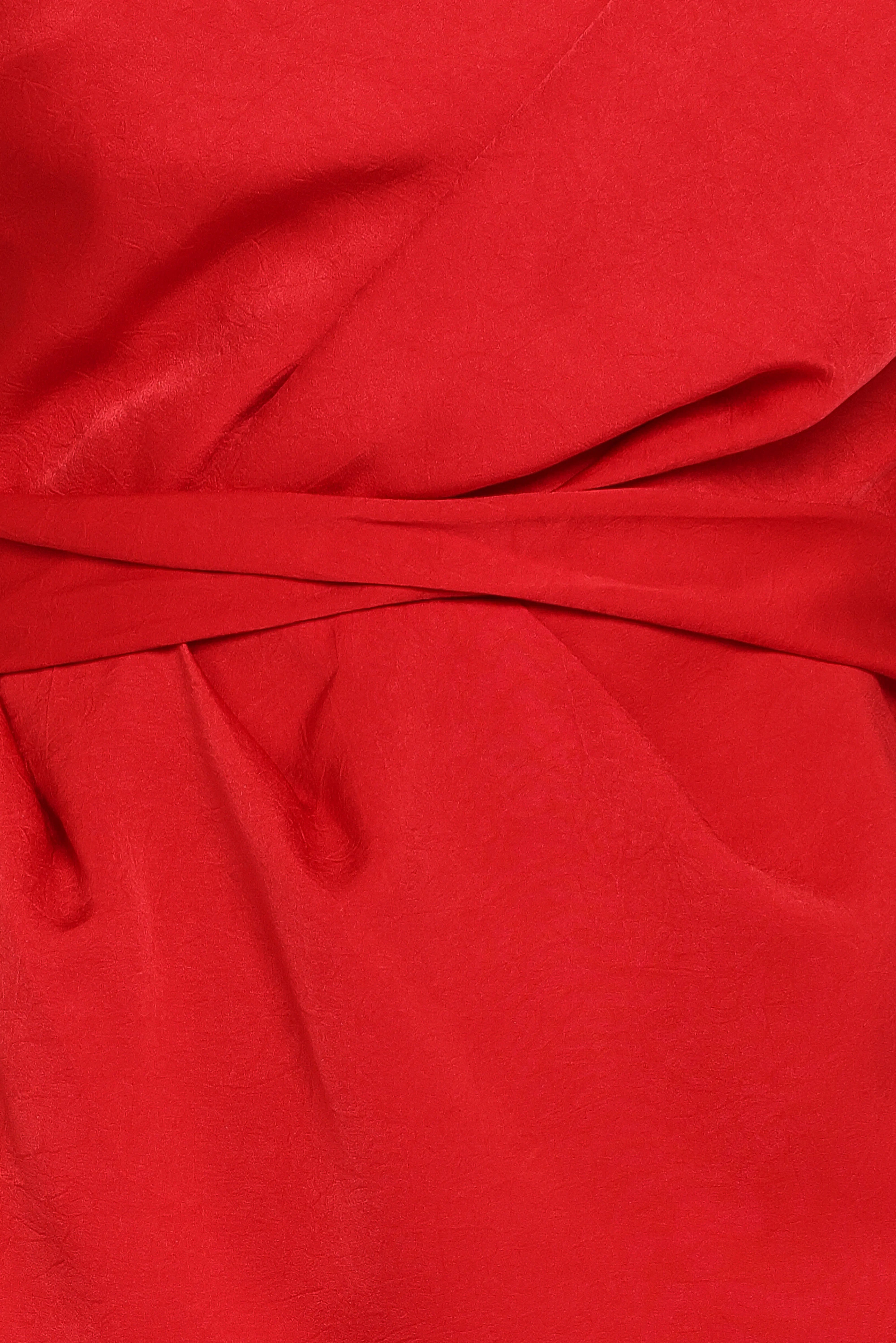 Nadia One Shoulder Maxi Dress Red Jacquard Satin