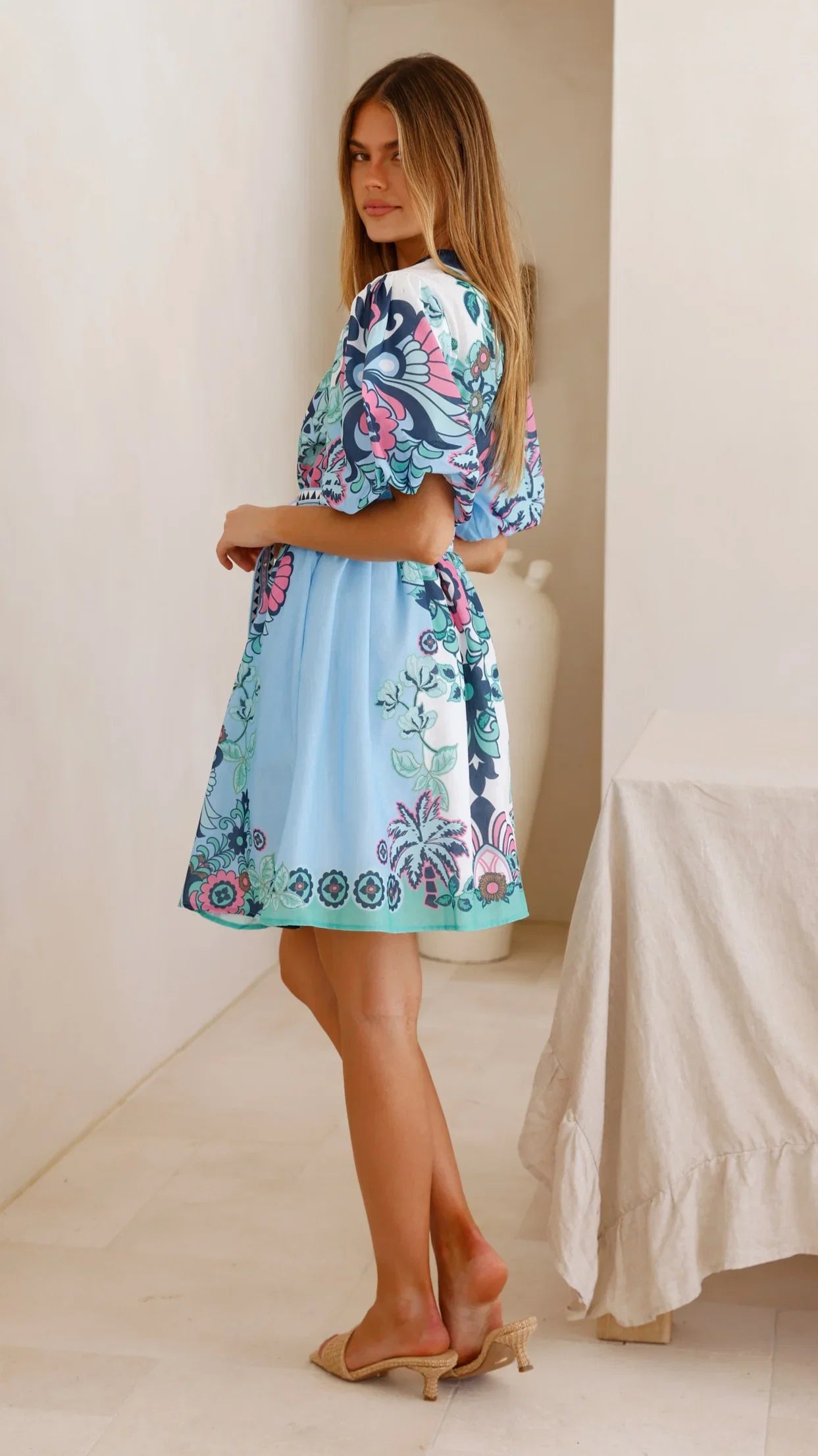 Dali Mini Dress Island Bloom Blue