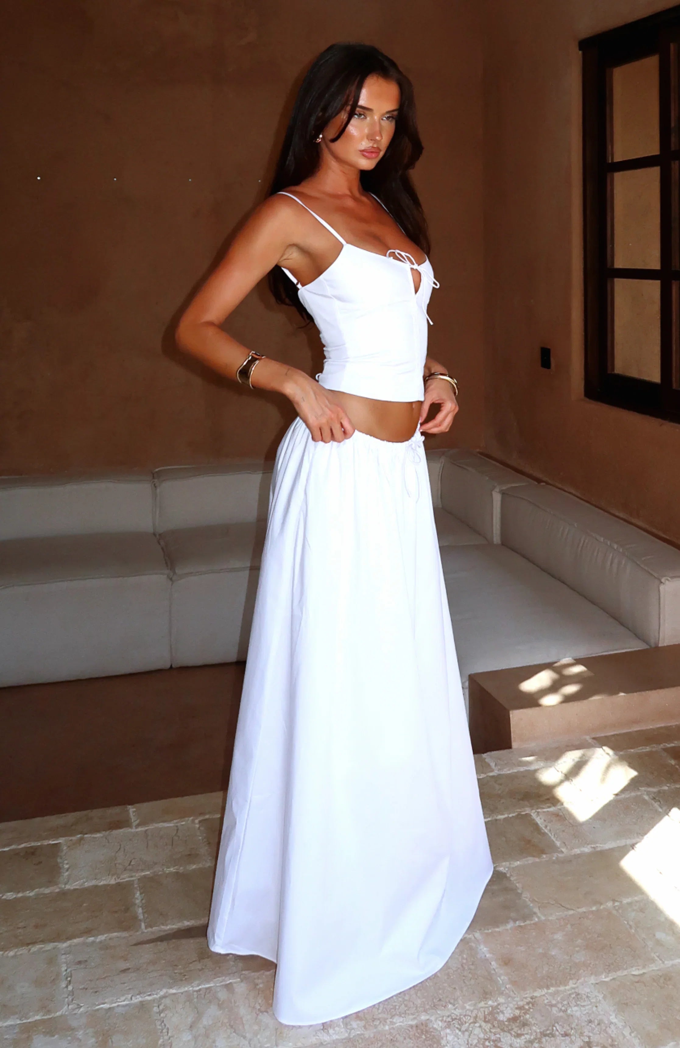 Im Too Shy Maxi Skirt White