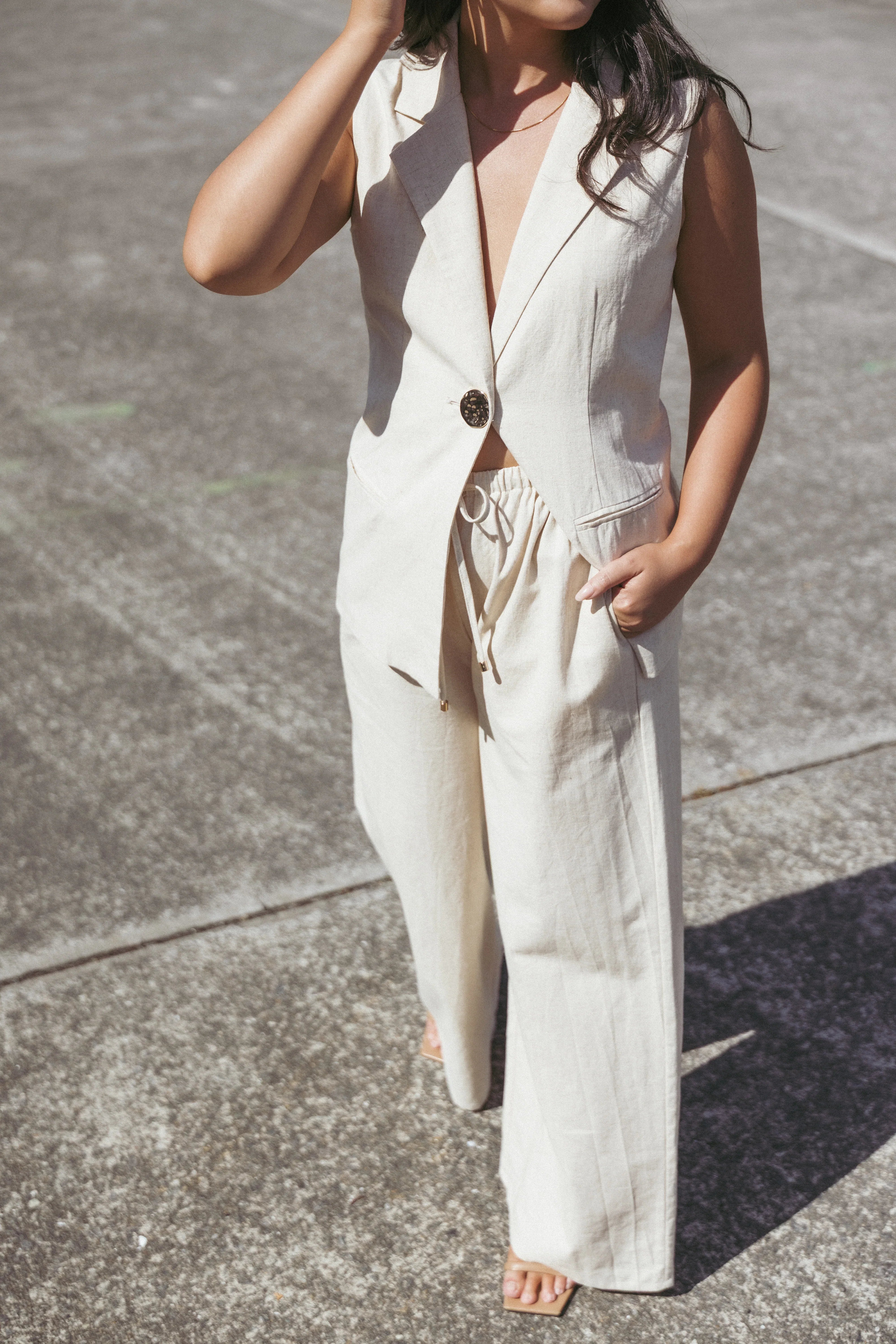 Trula Wide Leg Pant Oatmeal