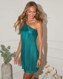 Prepare To Swoon Plisse One Shoulder Mini Dress
