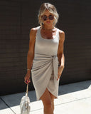 Wilmer Ribbed Front Tie Mini Dress