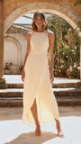 Genevieve Boat Neck Maxi Dress Yellow