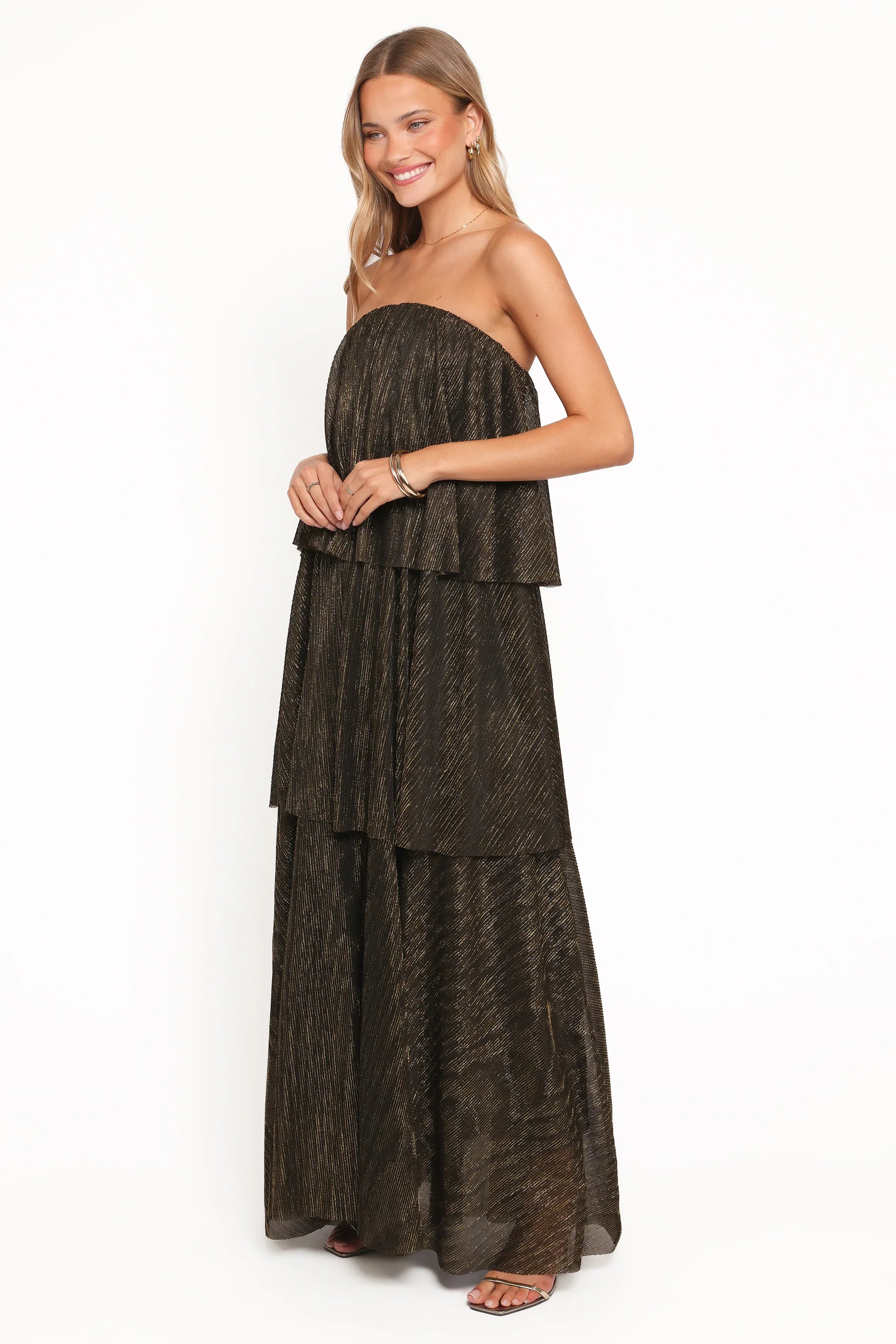Bloom Strapless Maxi Dress Black
