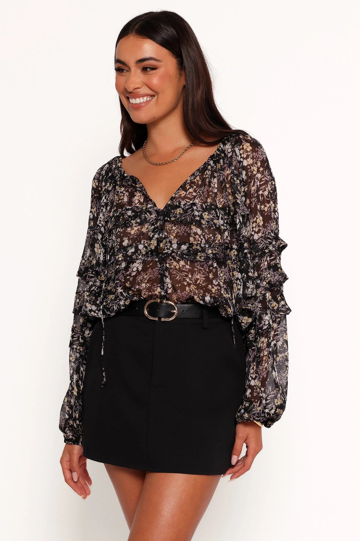 Hana Top Black Multi