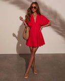 Stacie Pleated Mini Shirt Dress