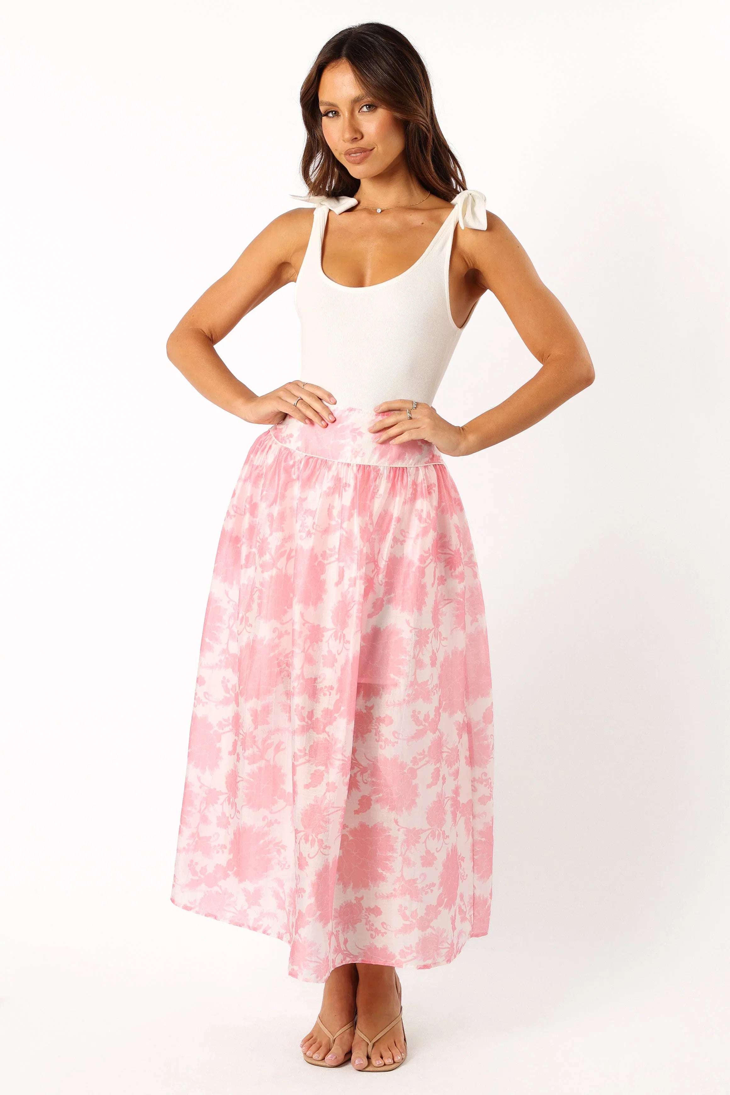 Miami Maxi Skirt Pink Floral