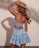 Leelah Tiered Halter Neck Mini Dress