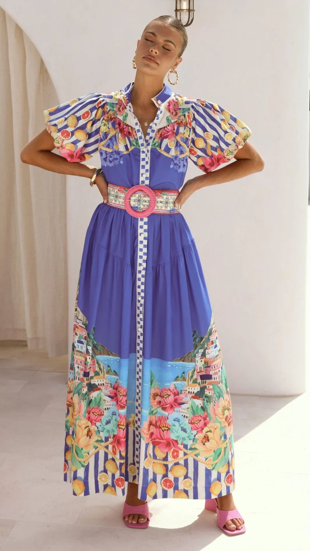 Bloom Maxi Dress Positano Cobalt