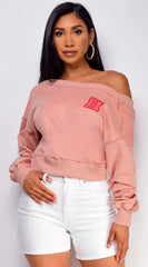 Kali Off Shoulder Sweater Pink