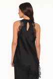 Clara Asymmetrical Lace Top Black