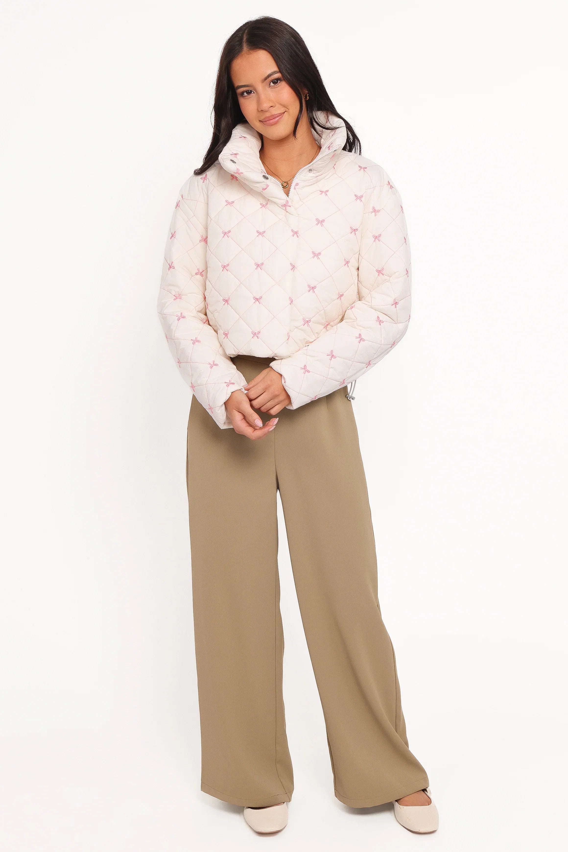 Adi Quilted Jacket Pink Bow