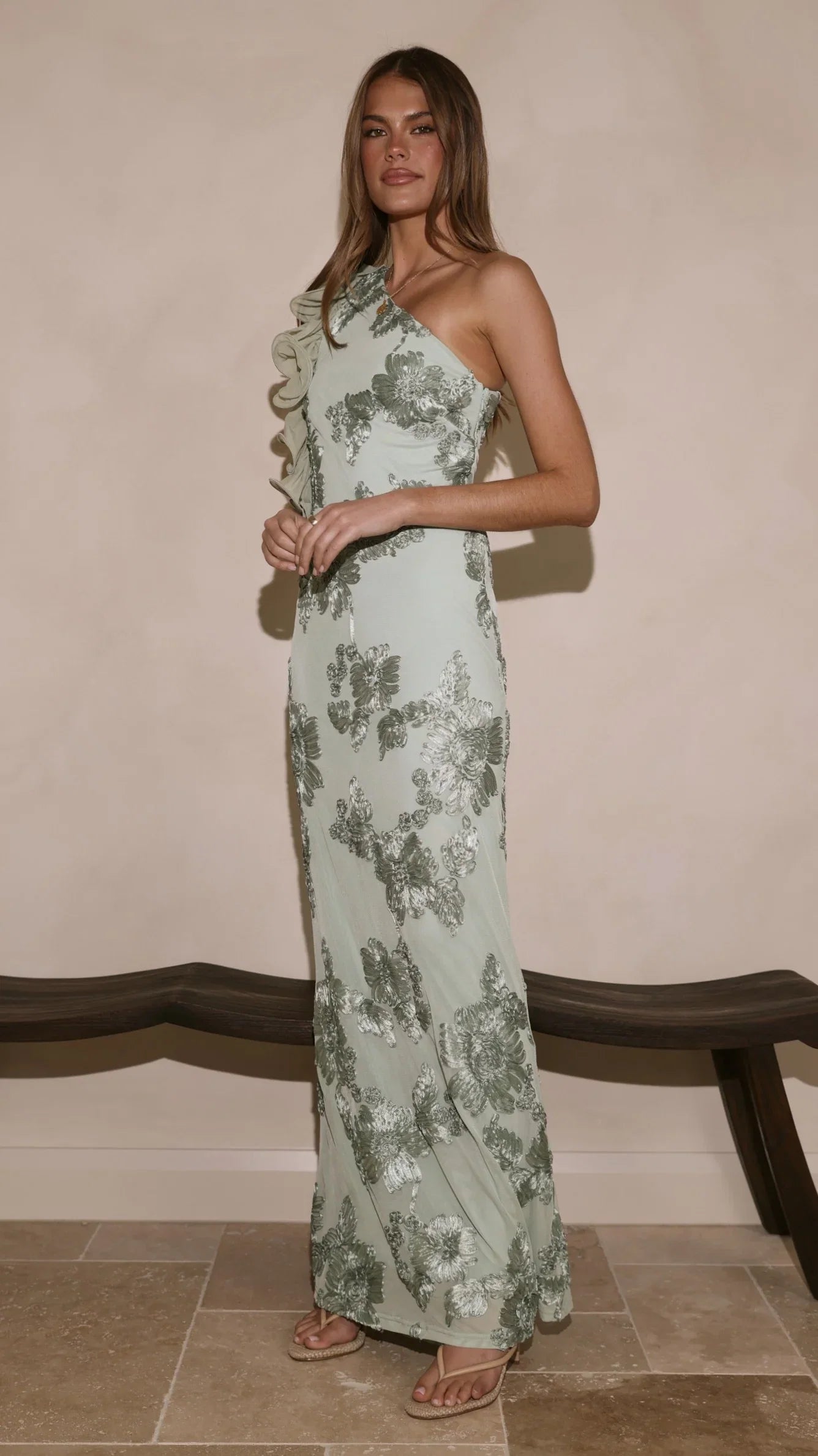 Darlee Maxi Dress Sage Floral