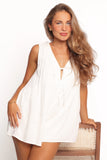Kallie Tie Front Romper White