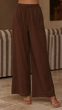 Maison Strapless Top Pants Set Chocolate
