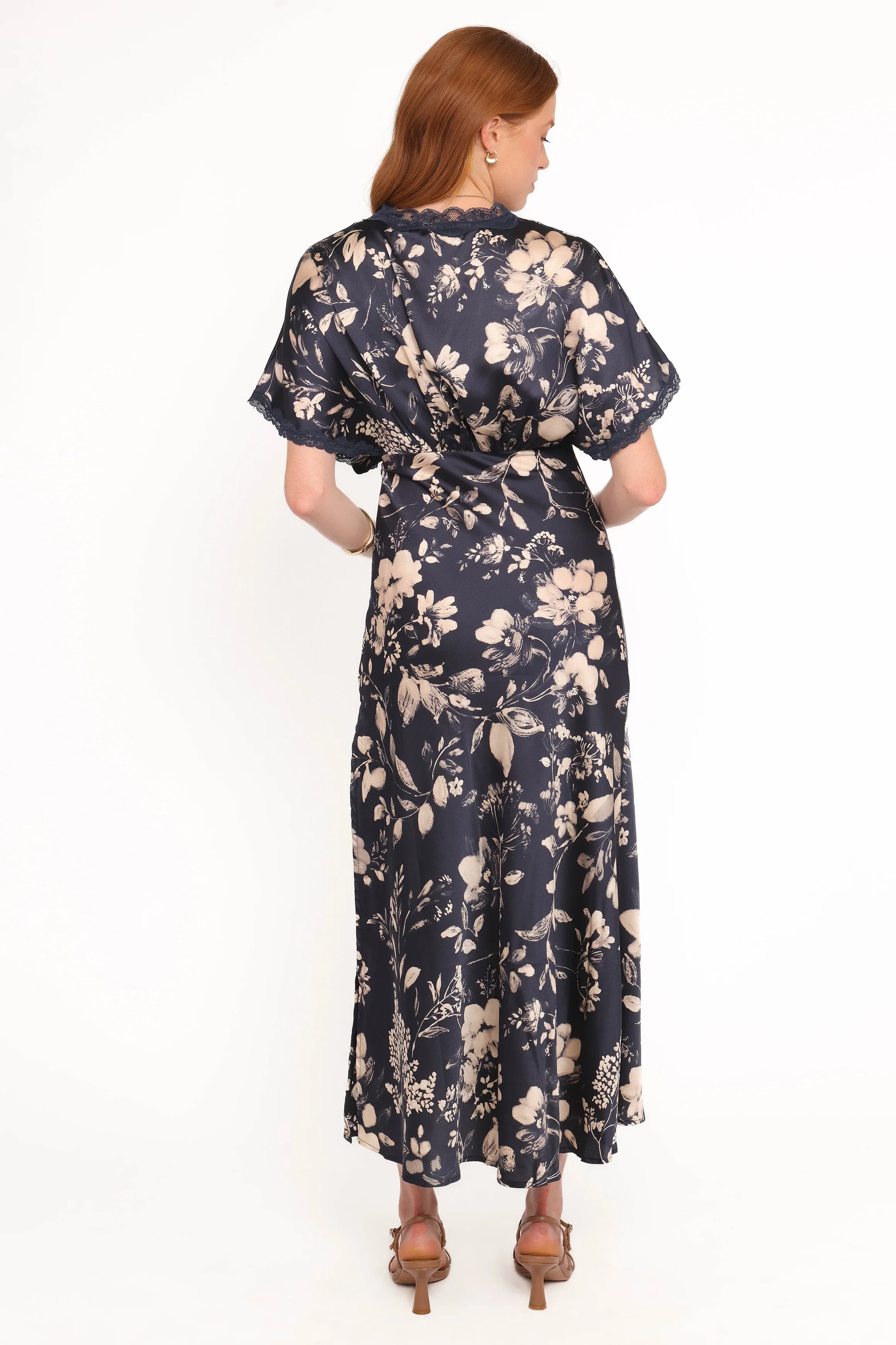 Laurent Midi Dress Navy Cream Floral