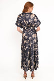 Laurent Midi Dress Navy Cream Floral