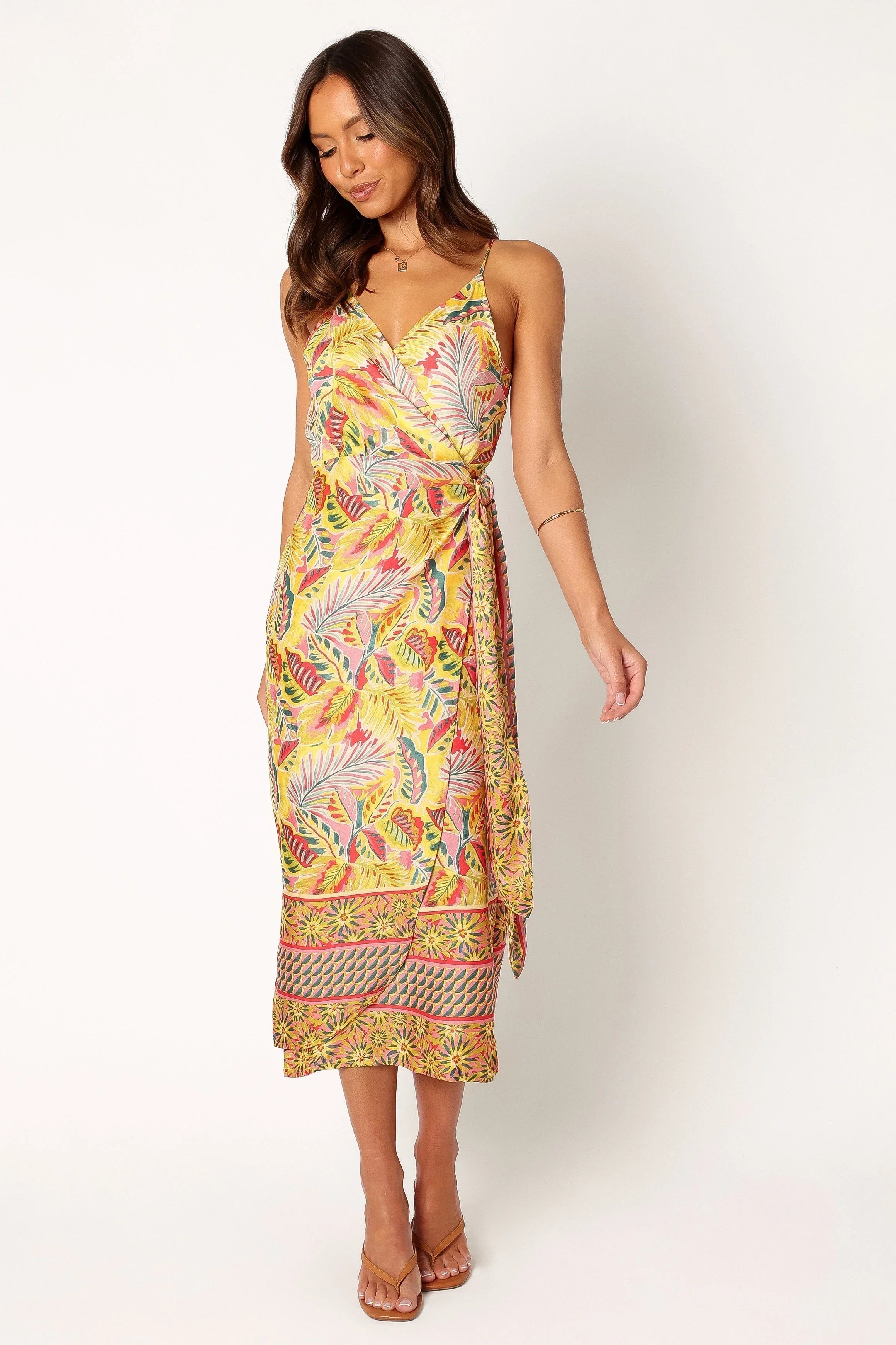 Clement Wrap Midi Dress Tropical