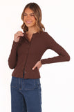Cass Long Sleeve Top Chocolate Brown