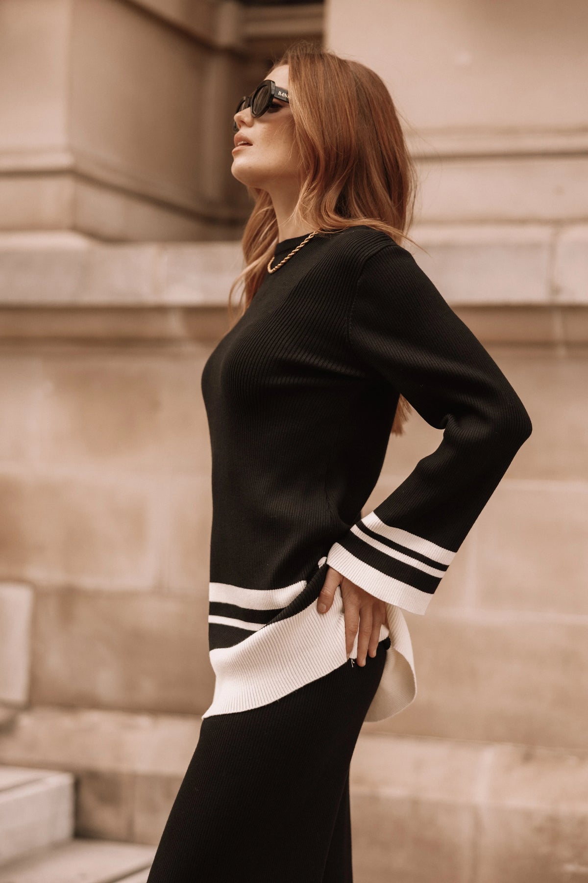 Lowell Top Black Off White