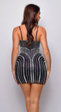 Miley Rhinestone Mini Dress Black