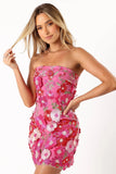Butterfields Strapless Mini Dress Hot Pink