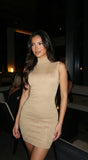 Ravyn Knit Shimmer Mini Dress Gold
