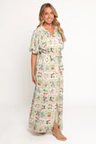 James Button Through Maxi Dress Flower Market