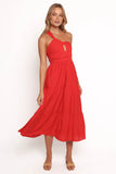 Vinny One Shoulder Maxi Dress Red