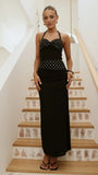Nelly Maxi Dress Black White Polka