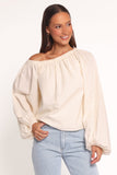 Zion Off Shoulder Long Sleeve Top Ivory