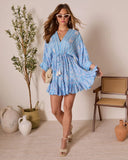 Athena Floral Tassel Tie Mini Dress