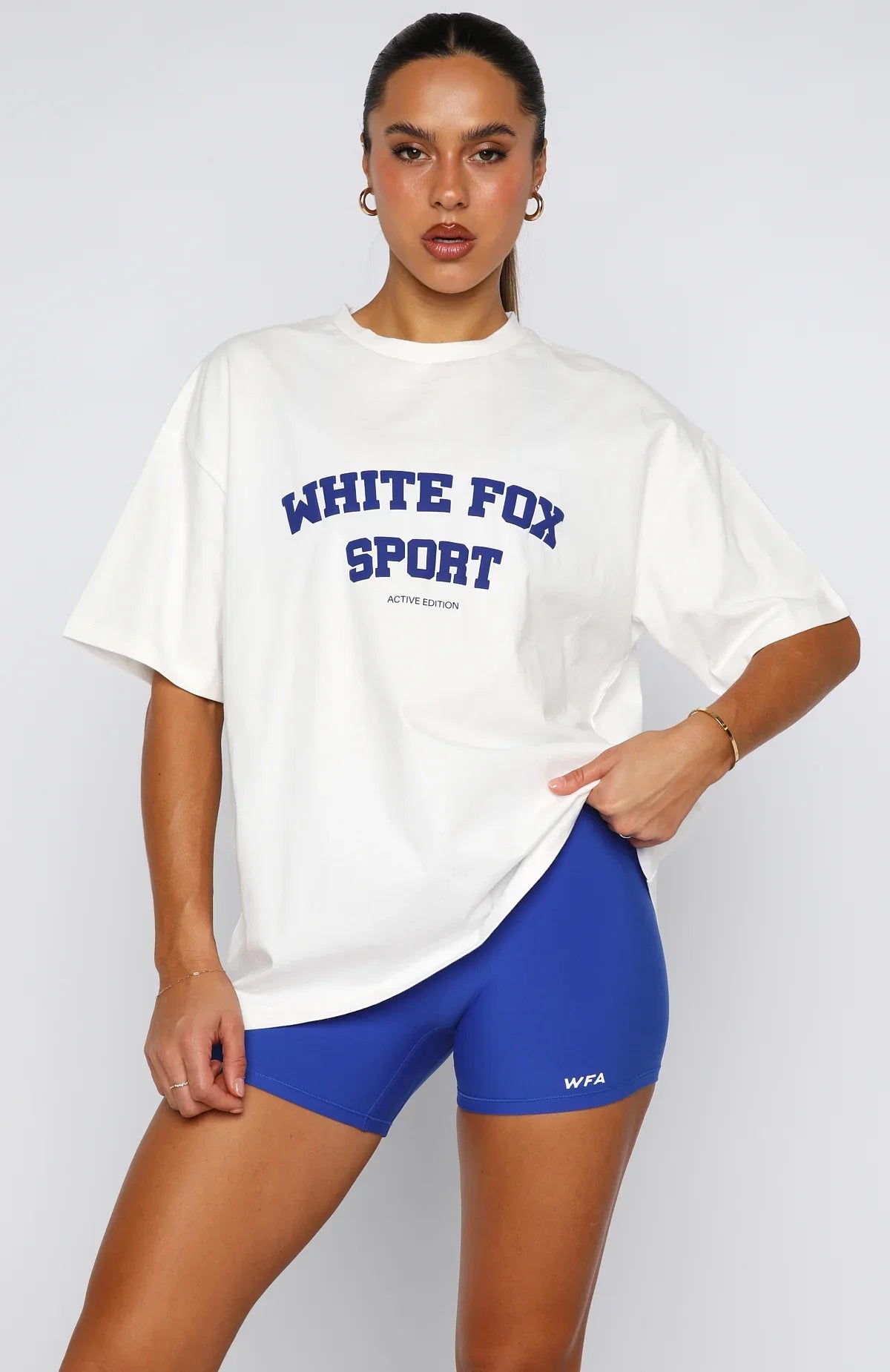 Winning Team Oversized Tee White Electric Blue